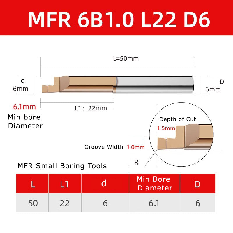 4051 MFR tungsten steel end face slot cutter, small diameter inner hole boring cutter, hard integral alloy small hole end face CNC MFL turning tool holder Shandong Denso Pricision Tools Co.,Ltd.